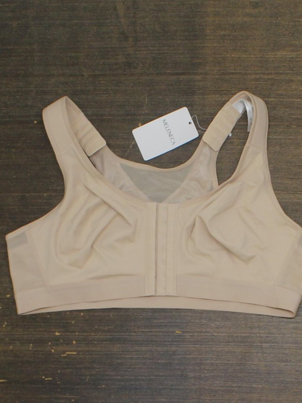 Brown Meleneca Front Closure Wirefree Post Surgery Bra Beige 40B